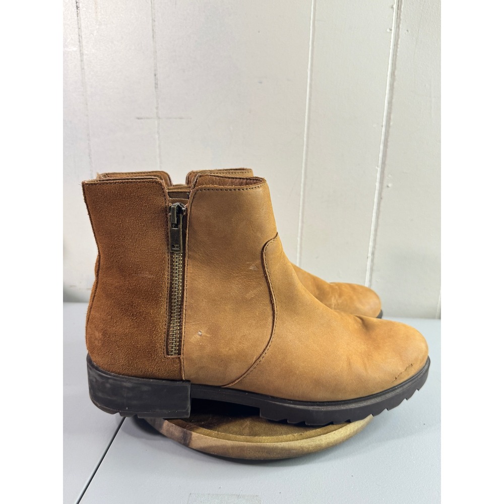 Sorel Lennox Chelsea Boots Womens 11 Tan Leather Suede Waterproof NL4328-243